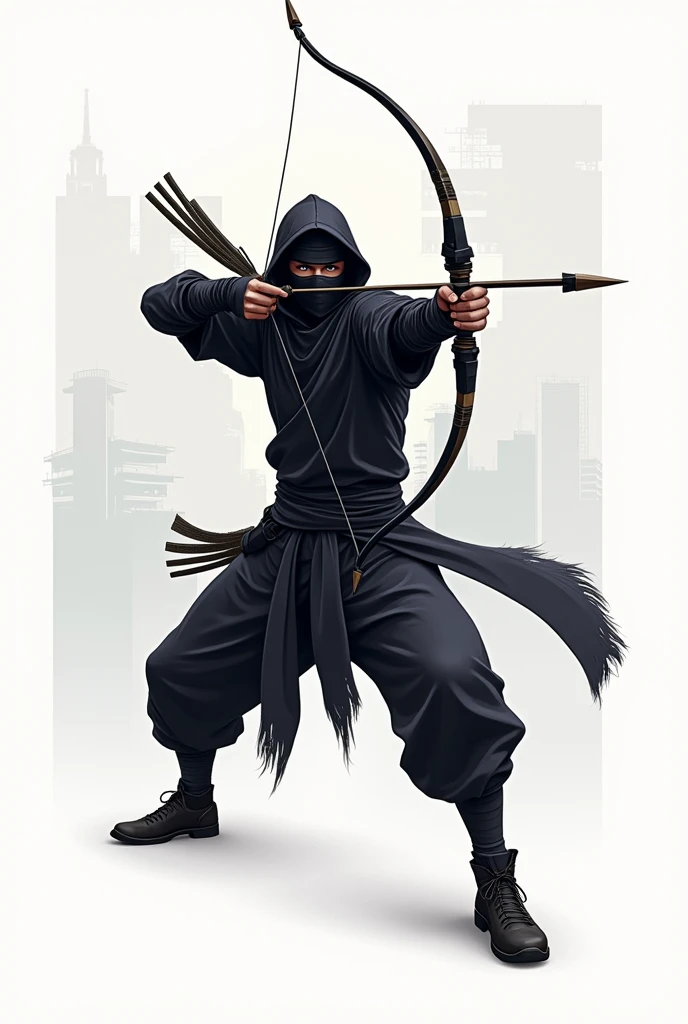 1 ninja in hand Archery vector type & ninja full body for logo