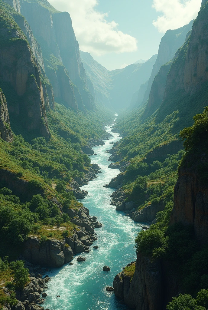 Two lands divided by a river