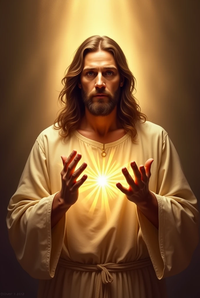 (art painting) Jesus Christ, kharisma, hood, shining, smile, blessing, look at me, side light, jews, 30 years old