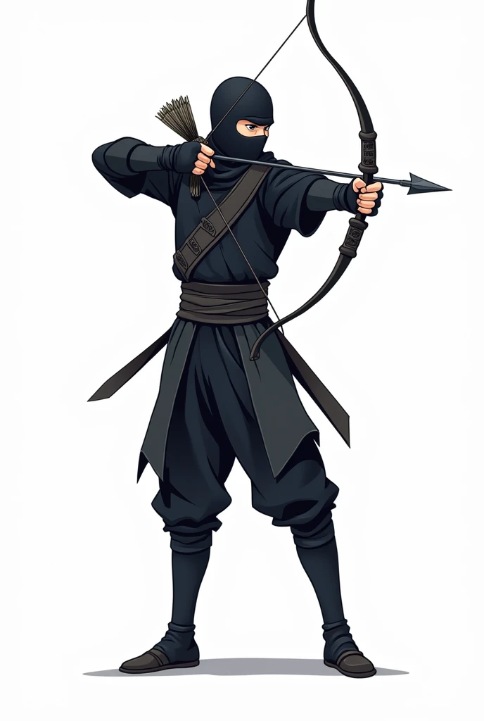 1 ninja in hand Archery vector type ninja full body for logo vector background white & logo name Ninja Archery