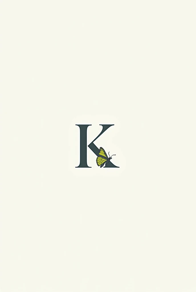 Minimalist logo written Kauany Rodrigues physiotherapist with K and butterfly 