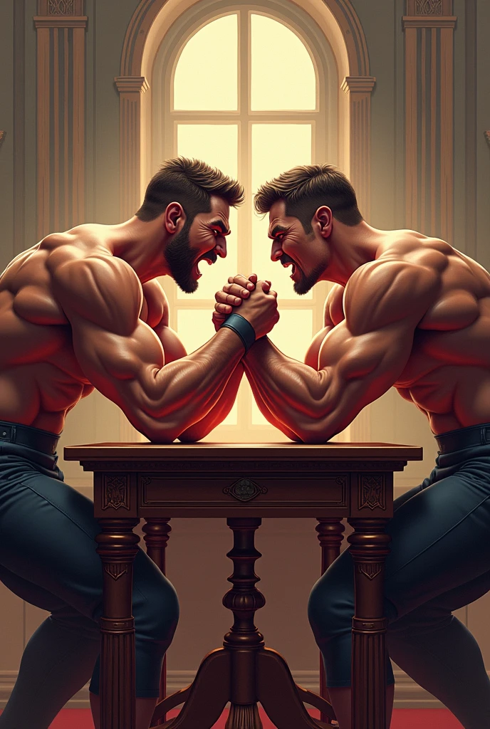 Create an armwrestling poster for a tournament, which will take place in Liceul Teoretic "Liviu Damian" in the period of 2024-2025, with the le "King of the table 1"