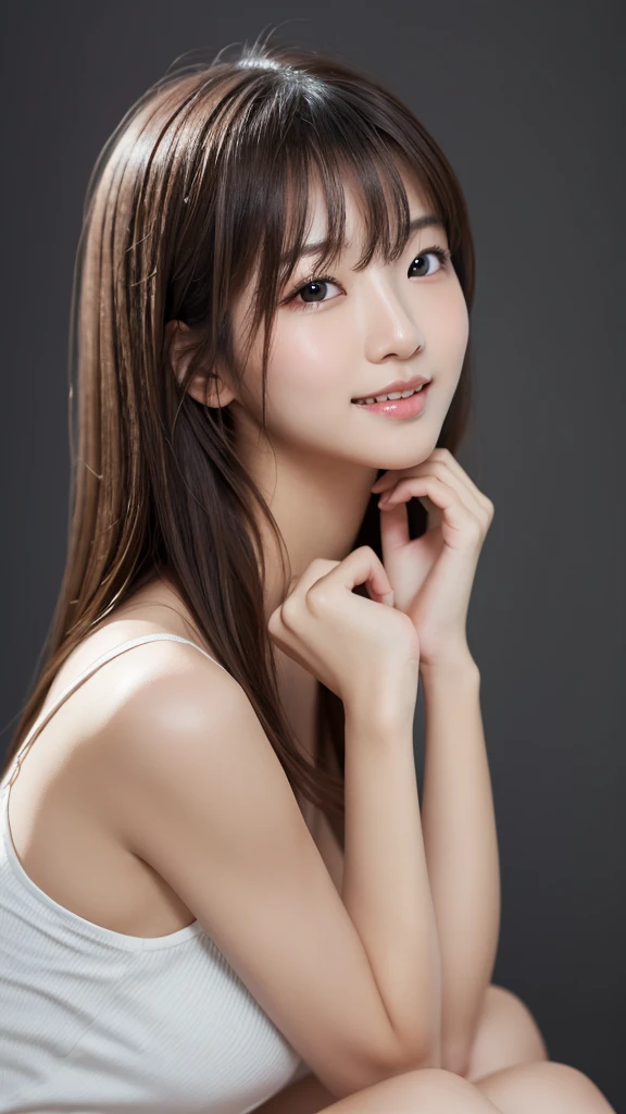  Highest quality, Realistic, Very detailed, finely, High resolution, 8k wallpaper, One beautiful woman,, Light brown messy hair, Wear a short shirt ,Wearing a harp focus, Perfect dynamic composition, Finely beautiful eyes, Thin Hair, Detailed and Realistic skin texture, smile,  Model body type、Beautiful feet、I&#39;Terrace m、talk、Chatting Left Facing　Big Breasts