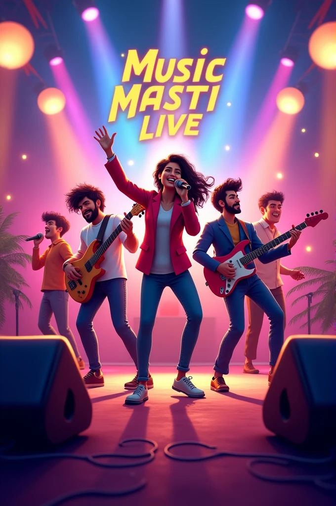 Music Masti Live logo with cute real couples