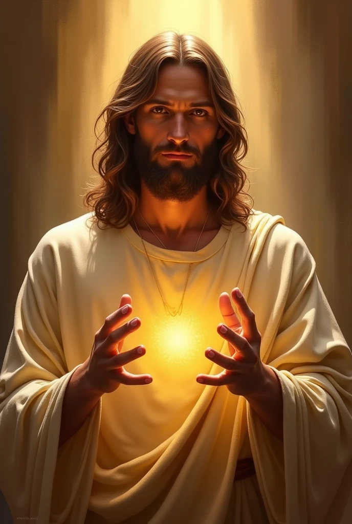 (art painting) Jesus Christ, kharisma, hood, shining, smile, blessing, look at me, side light, jews, 30 years old