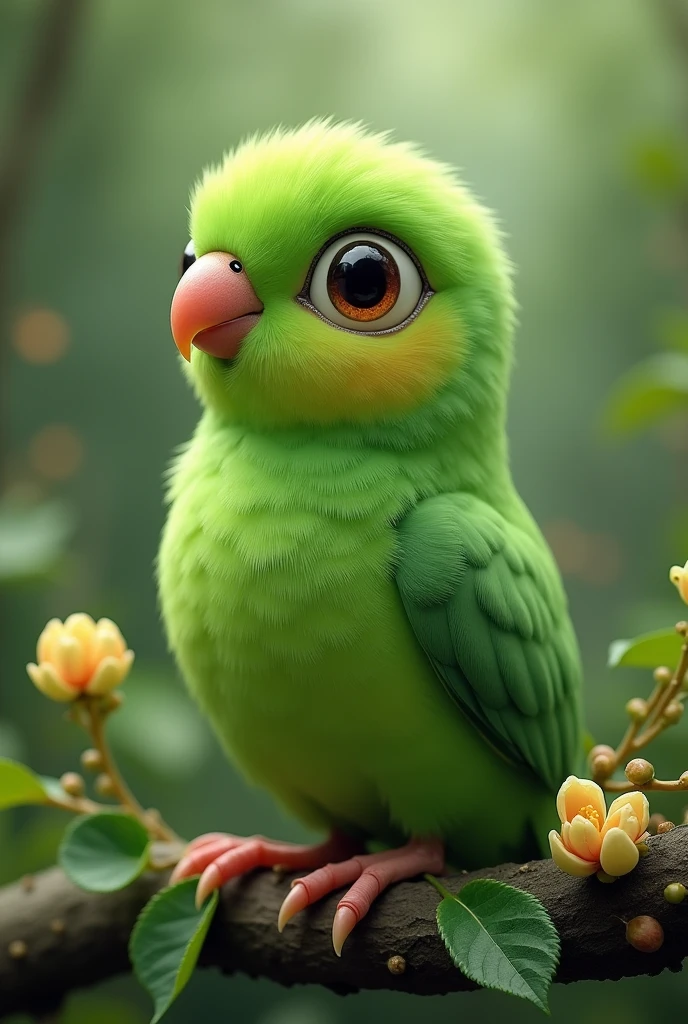 Make a hybird of an a green budgie and a green plum
