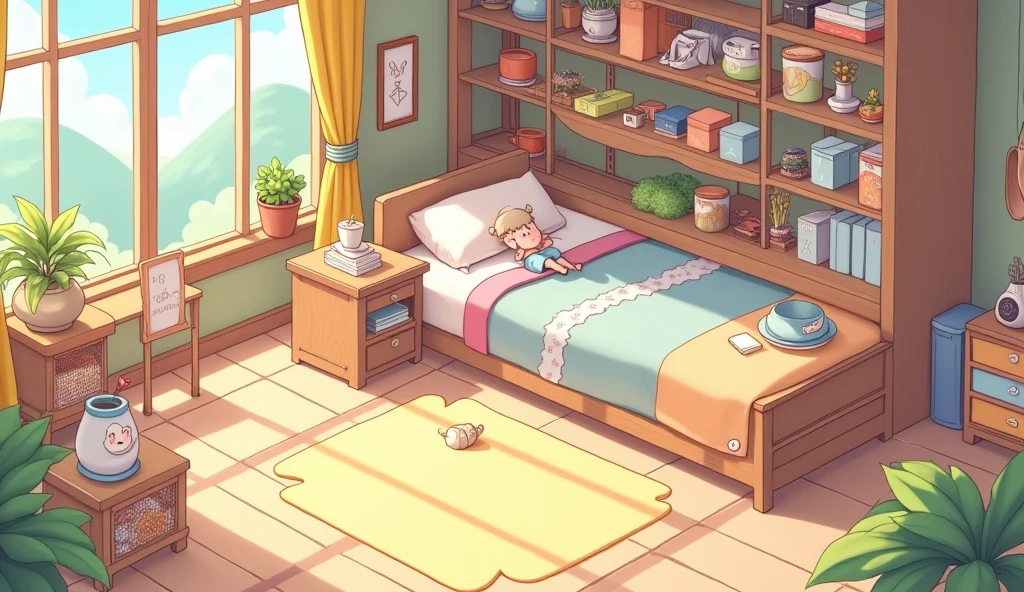 (masterpiece:1.2, Highest quality,Ultra-high resolution,Super detailed),8k,(wallpaper),(Best illustrations:2.0),(chibi store : 2.0),(store,Very simple design),(isometric illustration) lofi, cozy, Studio ghibli style ,pastel tones