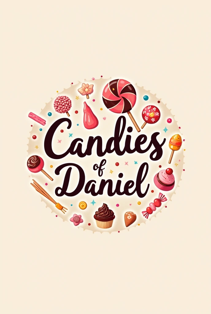 creata a logomaker with name "candies of Daniel"