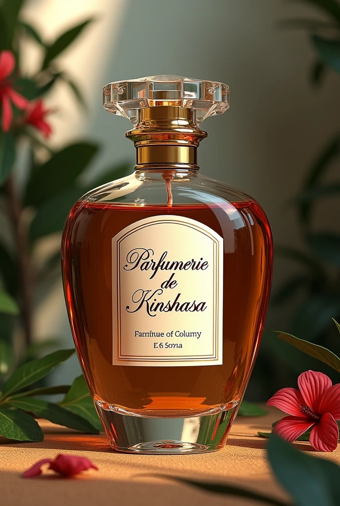 Creation of a logo A bottle of perfume written on it PARFUMERIE DE KINSHASA