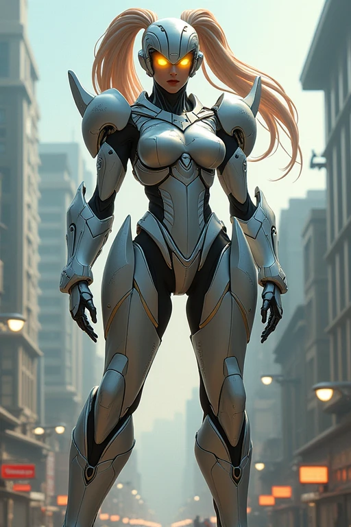 masterpiece,best quality,realistic,1girl,mature female,UltraMarie,armor,glowing,glowing_eyes,helmet,mecha,roboT,twintails,yellow_eyes,huge breasts,wide hips,fighting stance,city,((((Breast milk))))((((pubic hair))))((((milking))))((((sexly))))((((((((Super Breasts))))