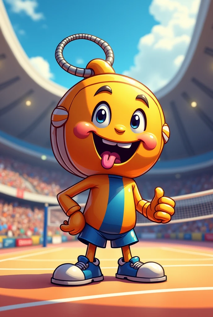 volleyball mascot in the shape of a whistle