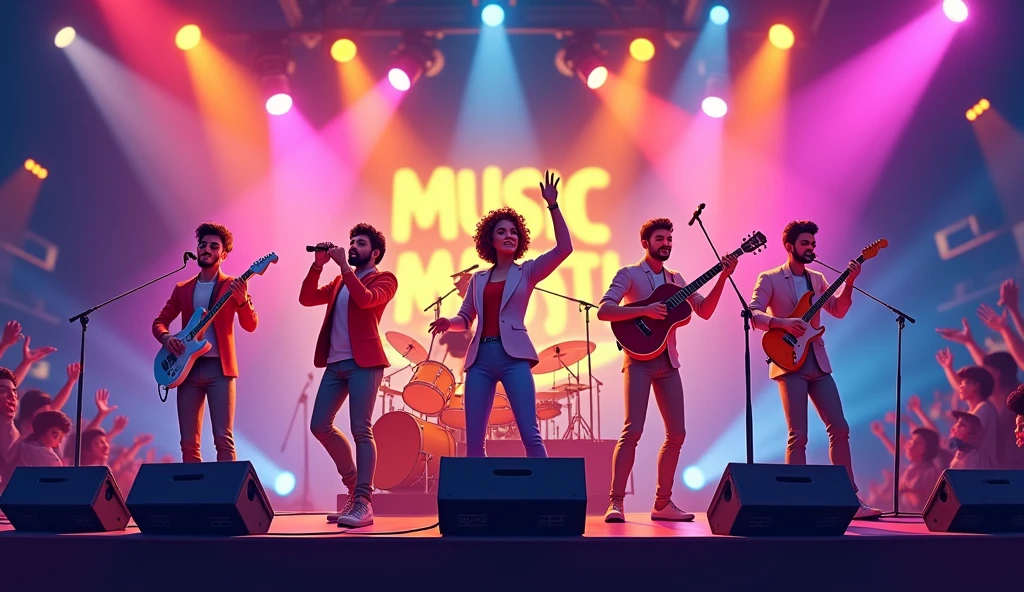 Music Masti Live banner with subscribe and bell icon button
