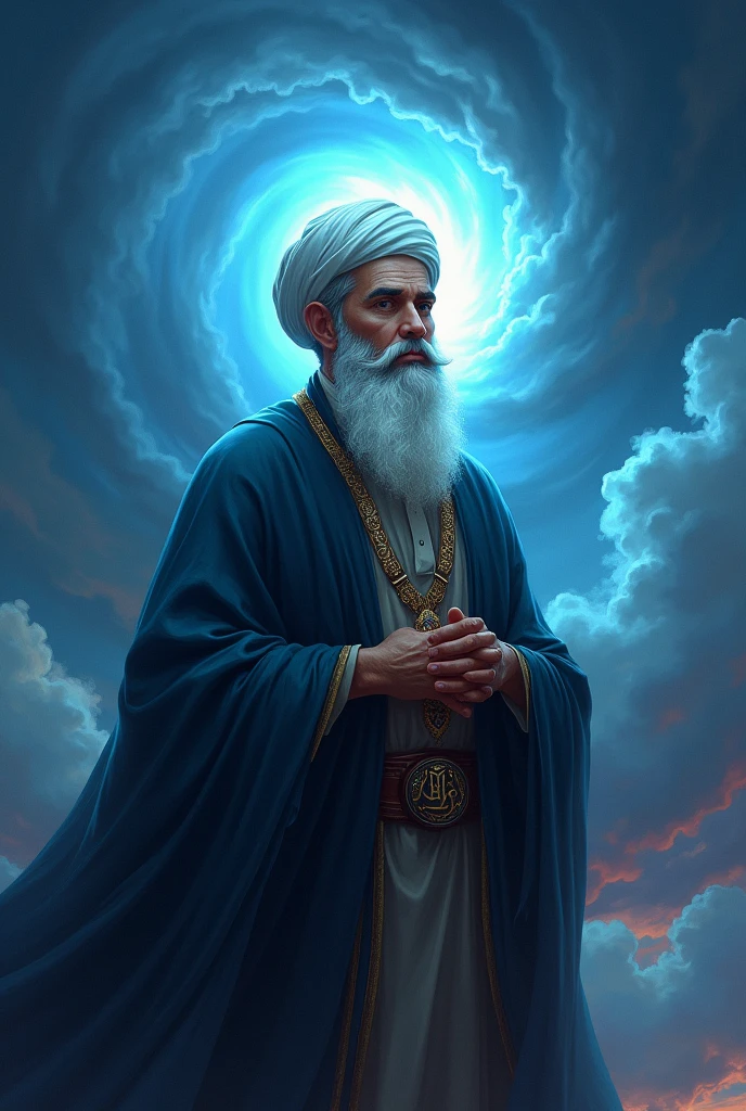 mola abbas islamic with blue and bloady sky background
