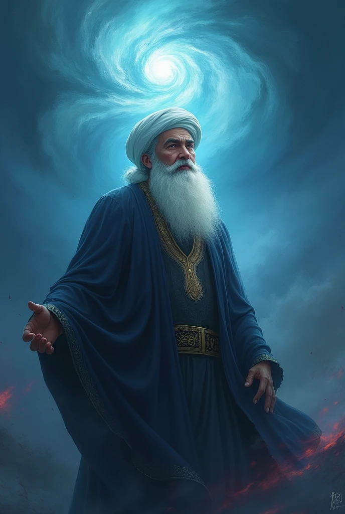 mola abbas islamic with blue and bloady sky background