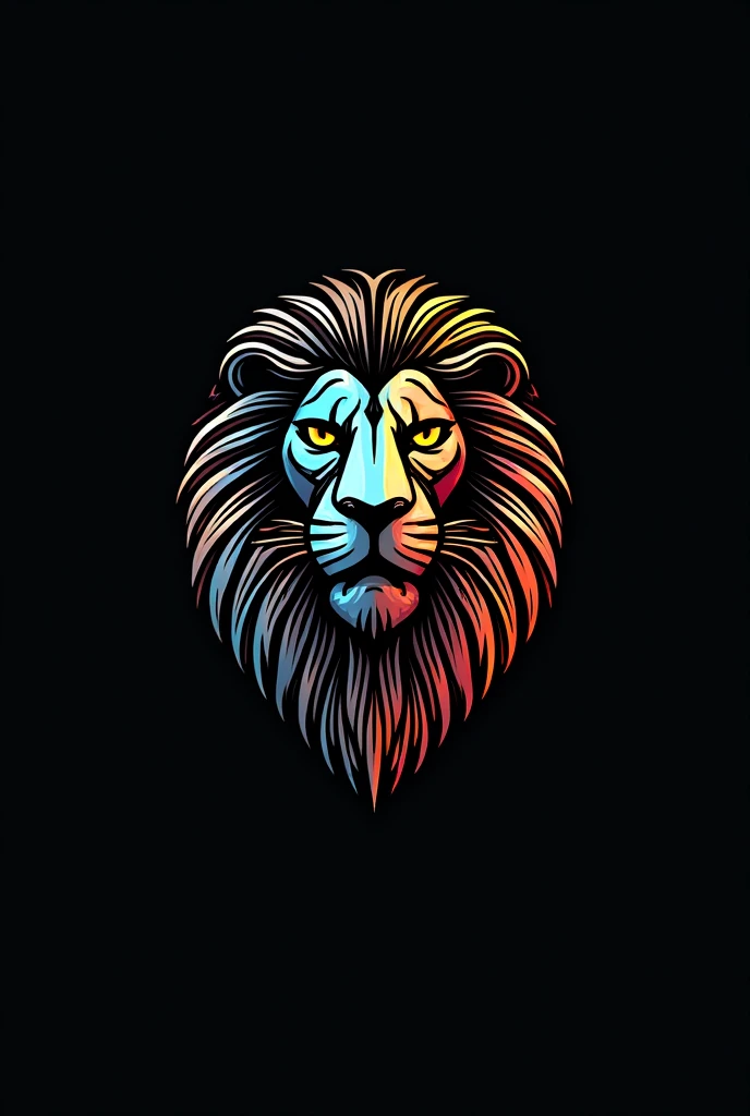 Develop a bold and technological logo for a high-end men's clothing store called 'Lukinhas Multmarcas', which markets luxury brands such as Lacoste and Gucci. The logo must exude sophistication and exclusivity, attracting a high purchasing power audience. Use vibrant, eye-catching colors that convey modernity and prestige. Incorporate the initials 'LM' in a creative and stylish way, along with the image of a lion that symbolizes strength, leadership and nobility, integrating it harmoniously into the logo design.”
