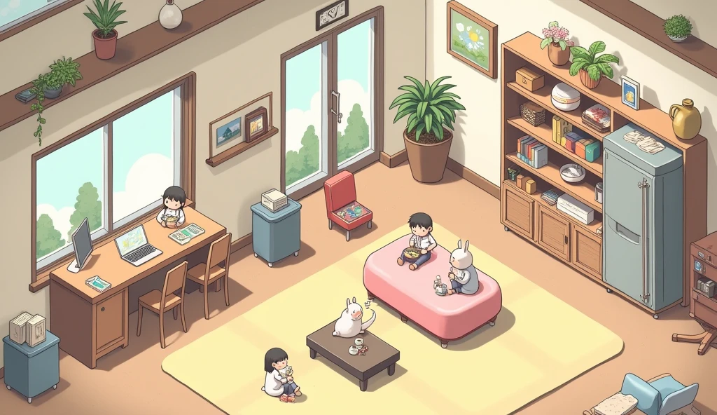 (masterpiece:1.2, Highest quality,Ultra-high resolution,Super detailed),8k,(wallpaper),(Best illustrations:2.0),(chibi store : 2.0),(store,Very simple design),(isometric illustration) lofi, cozy, Studio ghibli style ,pastel tones