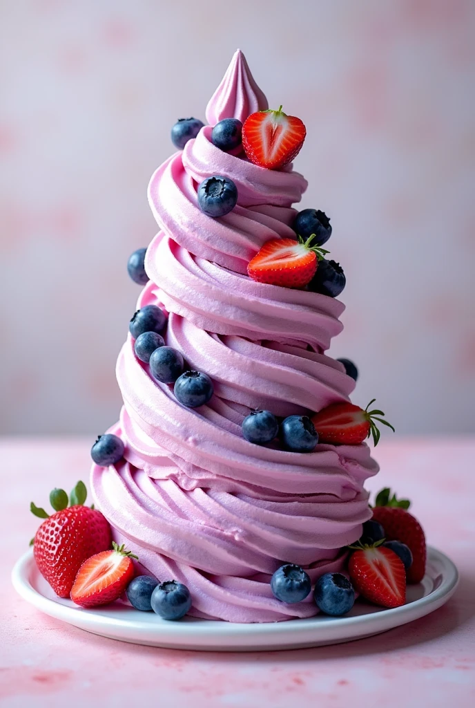 Ice cream cake,blueberry,strawberry embellishment,4K,Ultra-clear