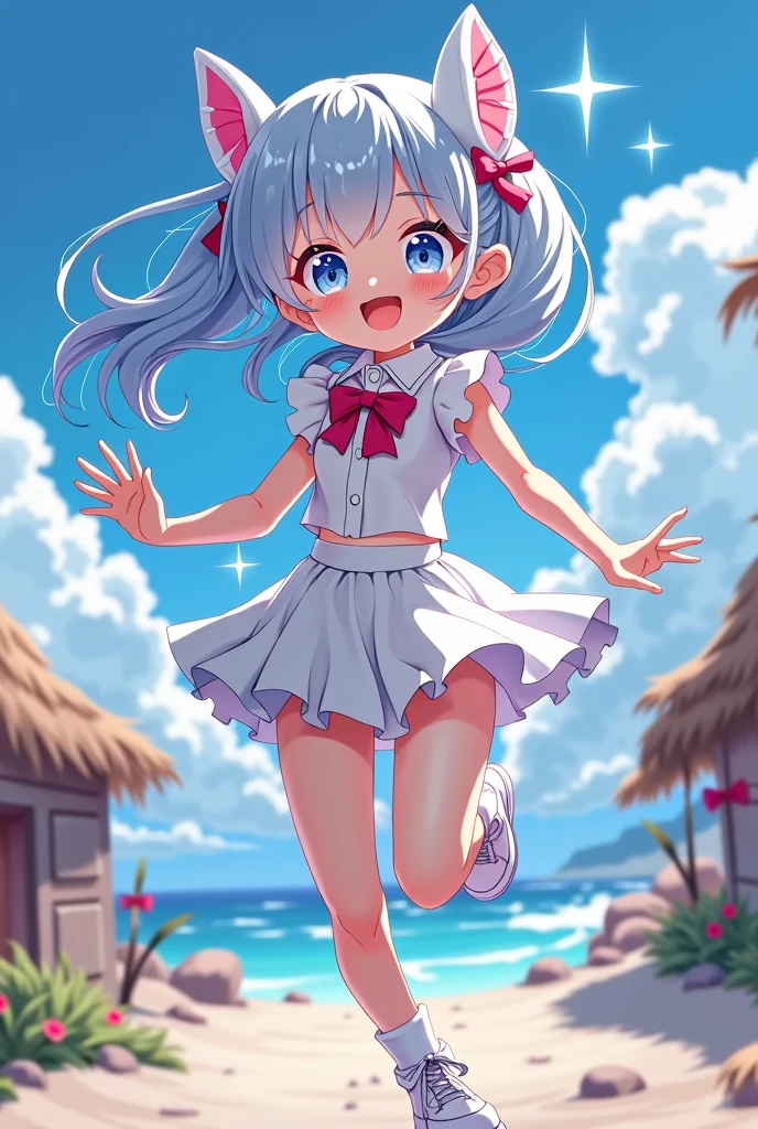 Energetic, old anime, young, cheeky, cute, female, gameplay, pure white skin, sparkling, transparent