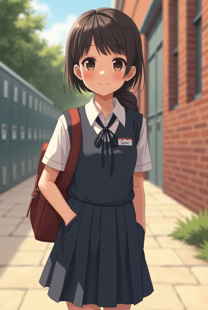 girl in school dress
