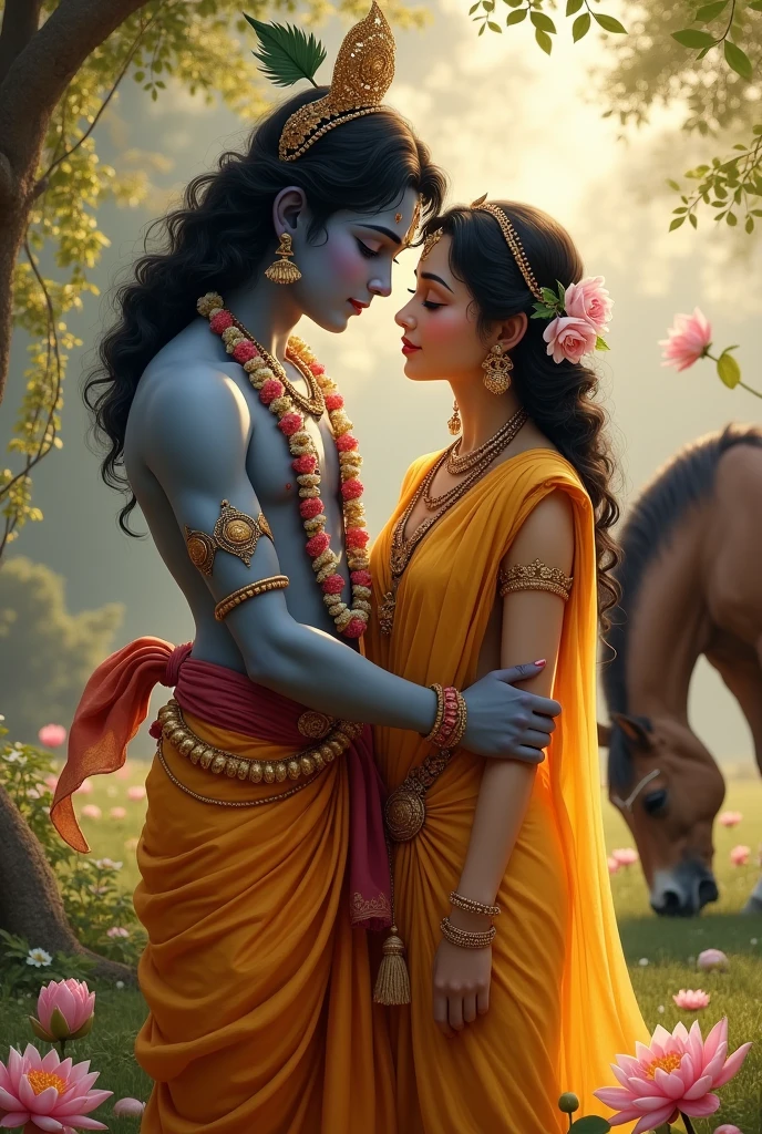 Lord Krishna sweet angar with horse
With Radha