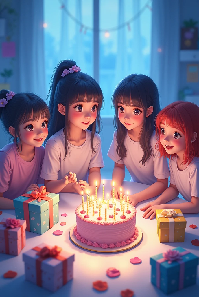 Img create 2 teenager girl birthday celebration real img not cartoon img
