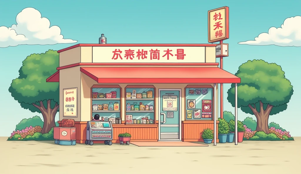 (masterpiece:1.2, Highest quality,Ultra-high resolution,Super detailed),8k,(wallpaper),(Best illustrations:2.0),(chibi convenience store : 2.0),(convenience store,Very simple design),(isometric illustration) lofi, cozy, Studio ghibli style ,pastel tones, landscape