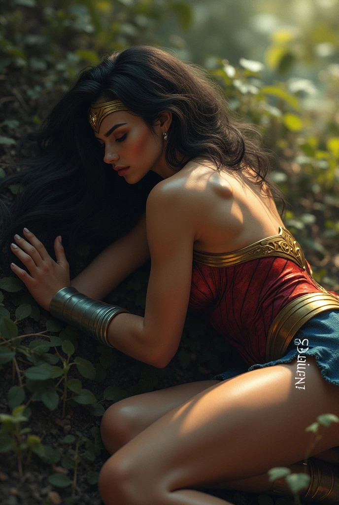 Wonder Woman Lying Face Down Buttocks