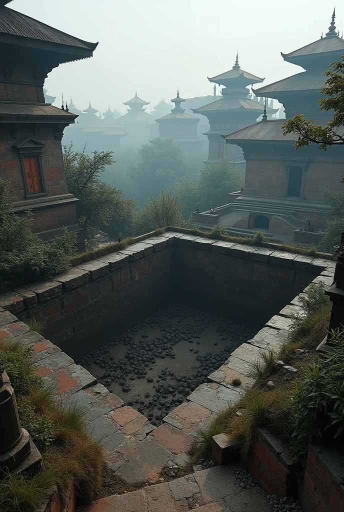 800 kirati head at square shaped mass grave in patan