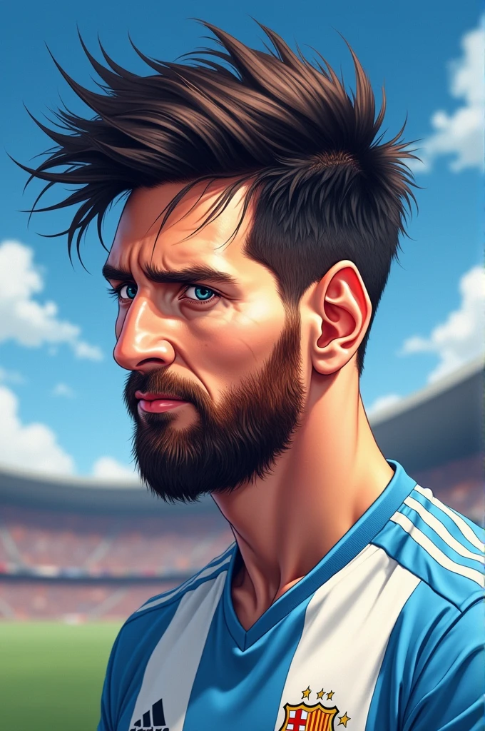 Messi in anime style