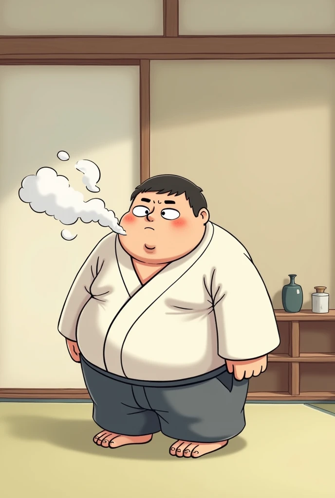 Create a Japanese guy passing gas