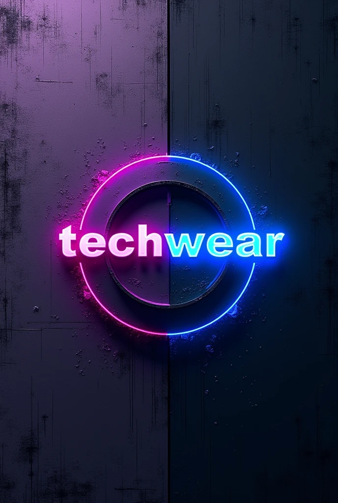 I want you to create a blank profile picture with the name TechWear purple and half blue street graffiti style