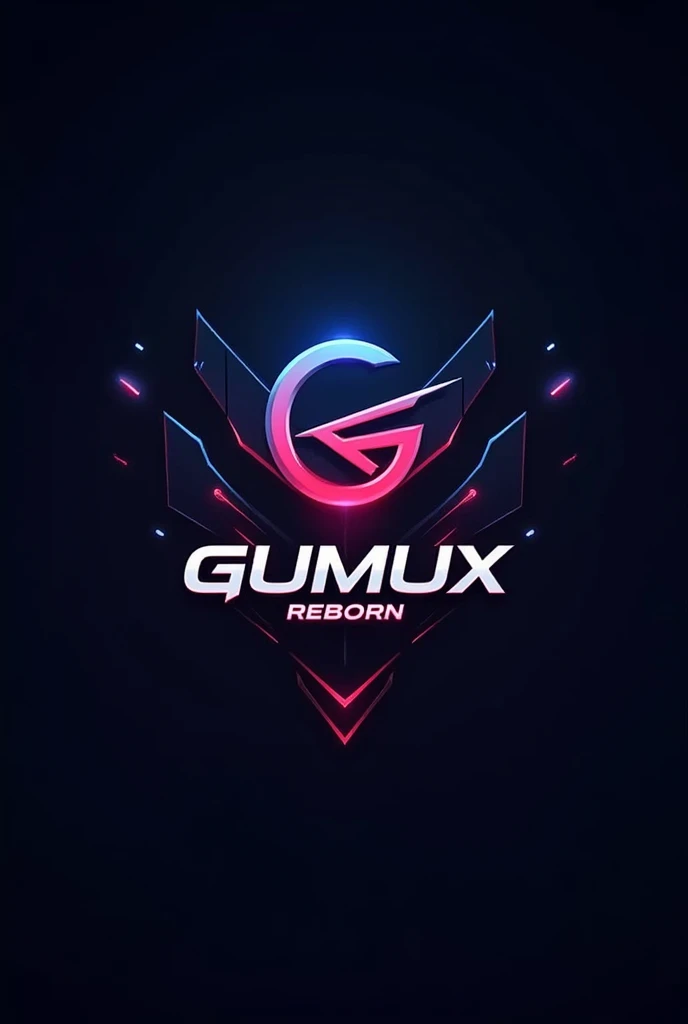 Design a professional and dynamic logo for a video game and PC gaming company called 'Gumux Reborn.' The logo should capture the essence of gaming, combining elements of adventure, excitement, and technology. Use a bold and energetic design, incorporating symbols like a game controller, joystick, or stylized gamepad icon to immediately convey the gaming theme.