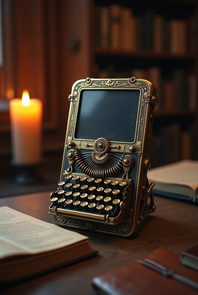Ultra-retro smartphone from the 19th century、It has a small built-in typewriter