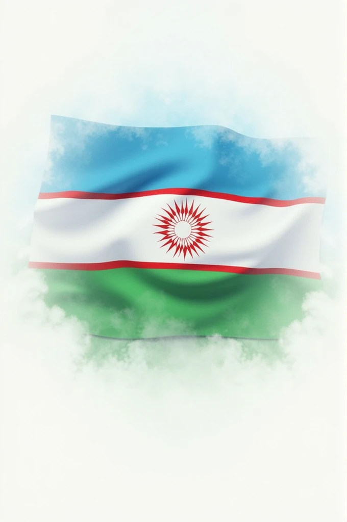 I would like you to create a photo for me to post on social media on the occasion of the 33rd anniversary of the Independence of the Republic of Uzbekistan, in which the flag of Uzbekistan is clearly shown, the inscriptions are correctly spelled, and many I wish there was some formality and no frills.