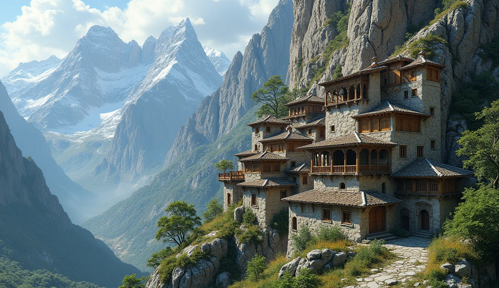 Old houses of Ad carved into the mountains  