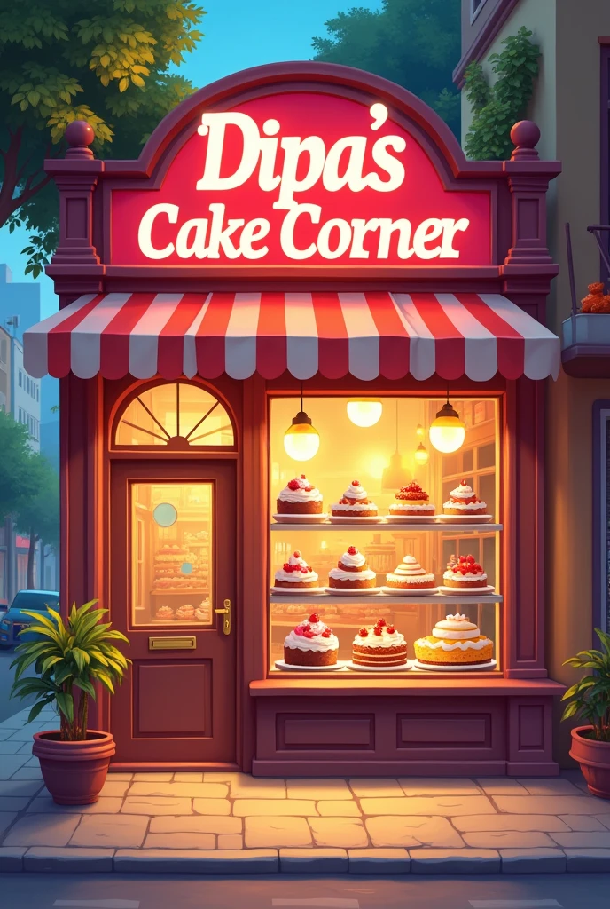 Make a poster of a cake shop name DIPA'S CAKE CORNER where you will get all types of fresh cake and you contact in 8535906557 this number for order 