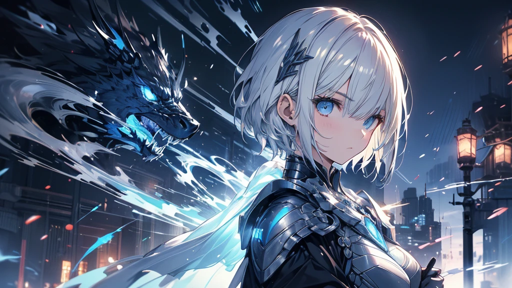 Silver hair short cut、Future Prediction Ability Appearance: Silver short hair、Cold blue eyes、Stylish Armor Abilities: Predict the future、A personality that takes the initiative in battle: Cool and calm、Why it takes time to trust people: Raised as the guardian of the future city
