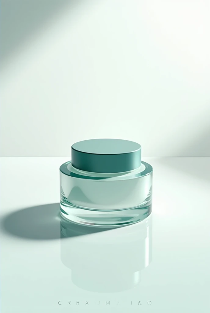 L'affiche pourrait mettre en avant le pot de crème en verre en le plaçant au centre de la composition, légèrement incliné pour capturer la lumière naturelle et faire ressortir la transparence et l'élégance du matériau. Le verre pourrait refléter subtilement les touches de couleur vert foncé ou bleu marine présentes sur l'affiche, créant un effet raffiné et sophistiqué.
Autour du pot, un jeu d'ombres douces et légères accentuerait sa présence sans surcharger la composition. Le fond resterait blanc ou gris très clair, avec un léger dégradé pour ajouter de la profondeur sans détourner l’attention. Le texte, en noir ou gris foncé, serait disposé avec élégance autour du pot, avec les mots-clés en couleur pour attirer l'œil. La simplicité et l'épure seraient au cœur du design, permettant au pot en verre de briller en tant que pièce maîtresse de l'affiche.