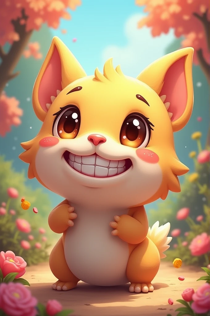 A  with cute smile 