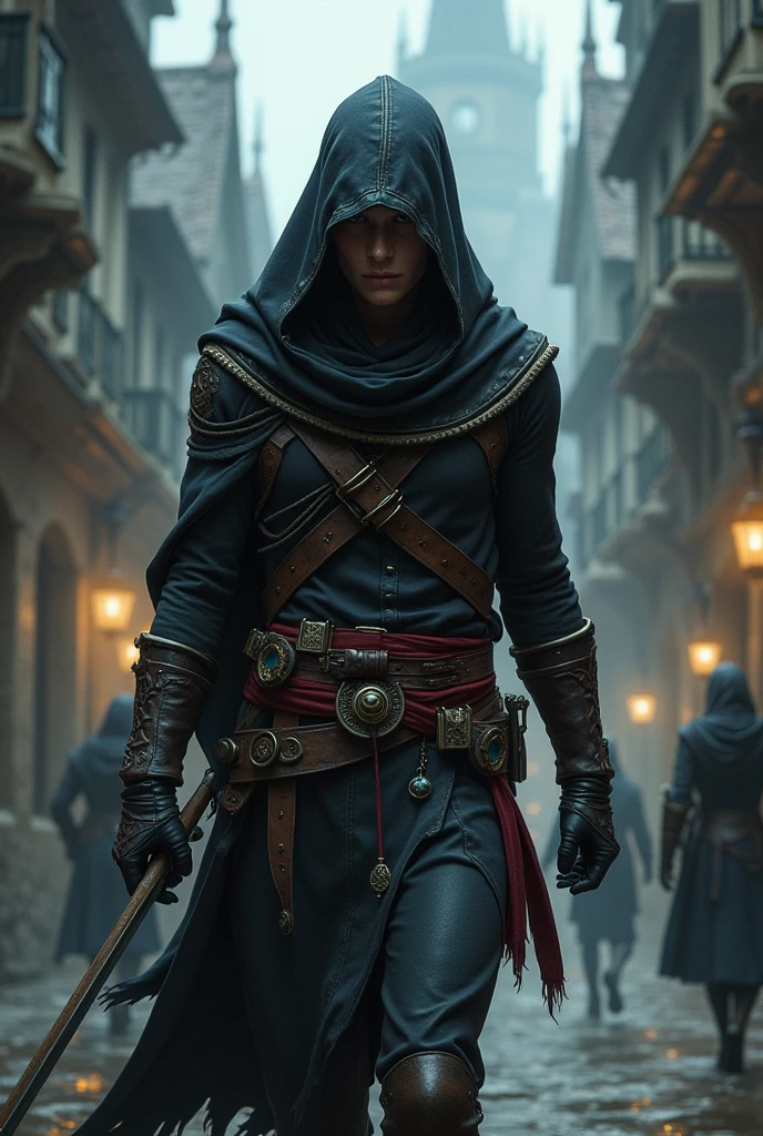 Half-elf Assassin RPG Male Character 