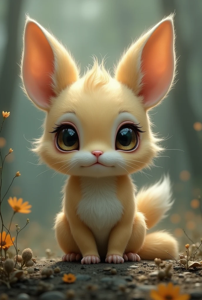 Make it cuter,with slightly dark eyes