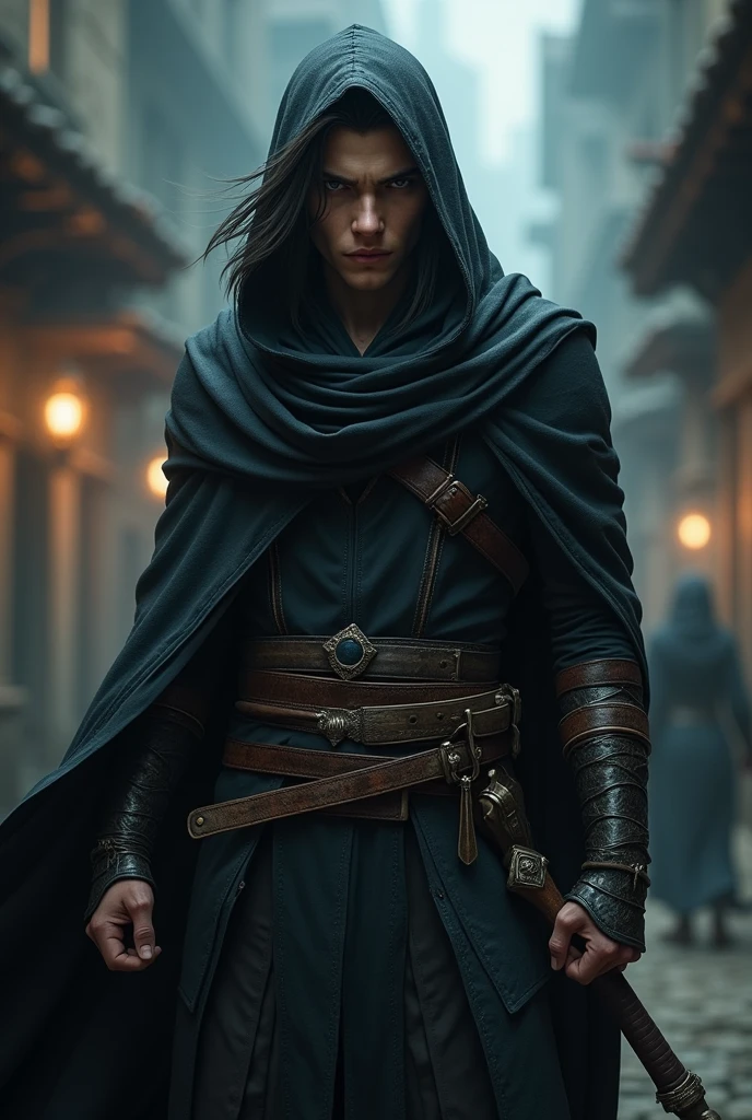 Half-elf Assassin Male Character Without Hood RPG