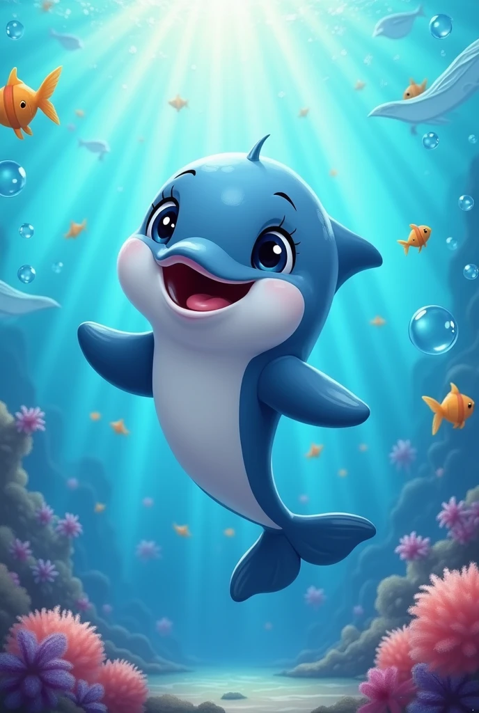 cute cartoonish dolphin
