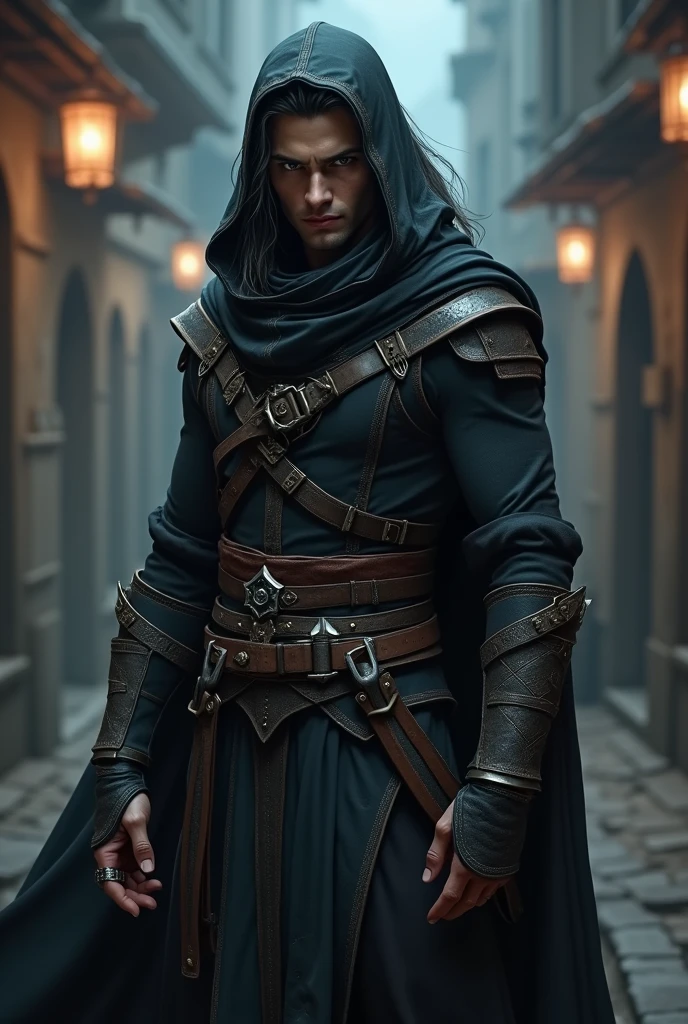 Half-elf Assassin Male Character Without Hood RPG