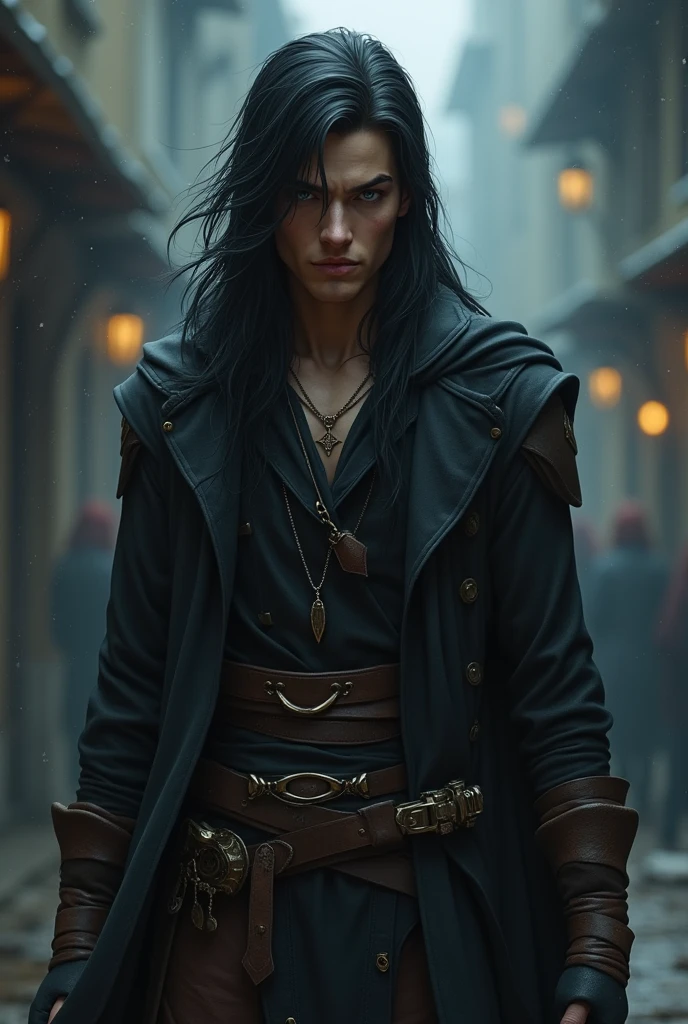 Half-elf Assassin Male Character Without Hood RPG 