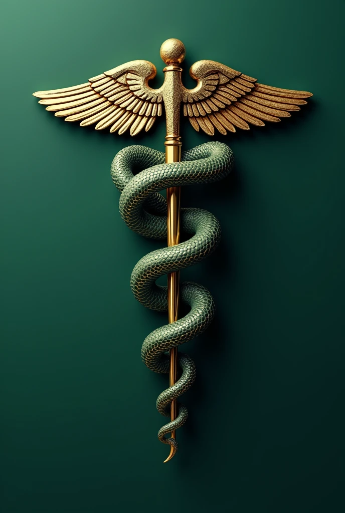 Instagram profile picture icon for my medical class.It would be in petroleum green color,with gold details,depicting the symbol of medicine - the snake with the staff-