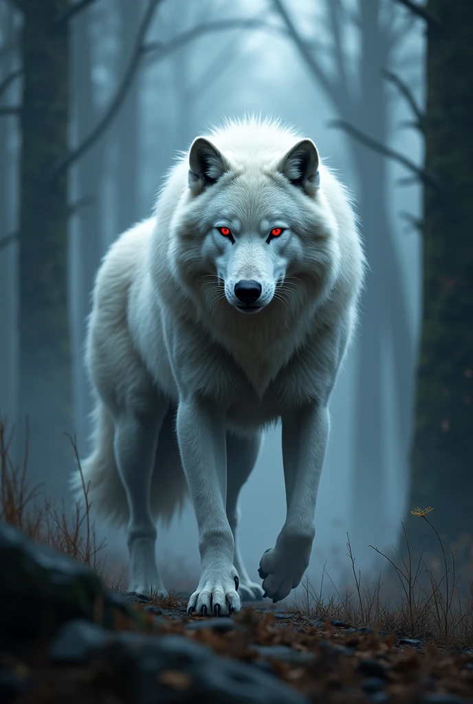 White wolf red eyes