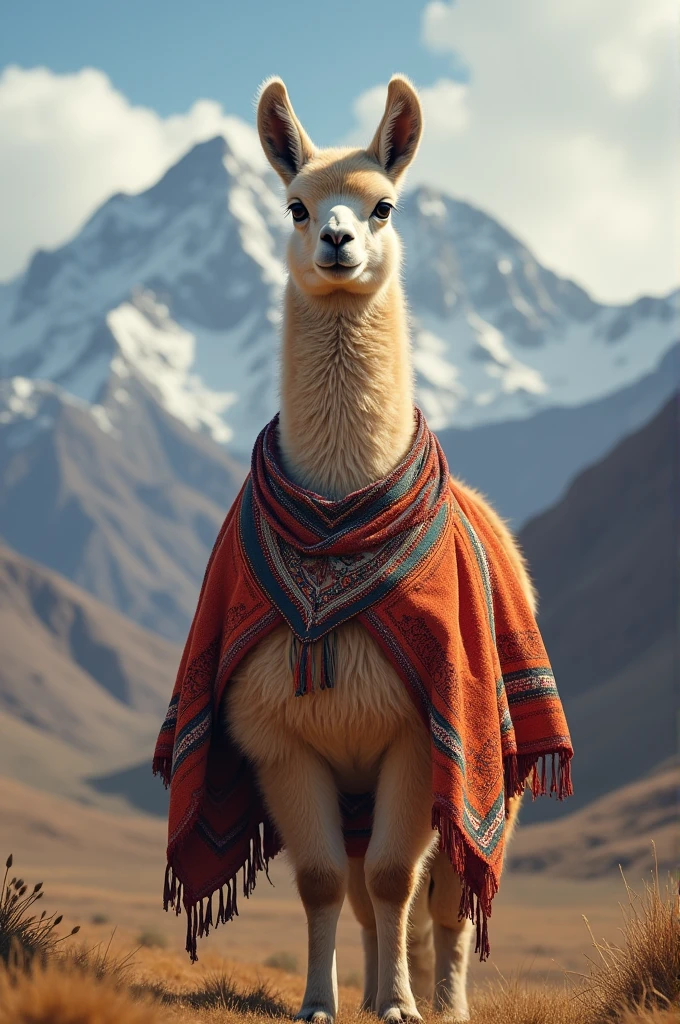 A vicuña in Peruvian clothing