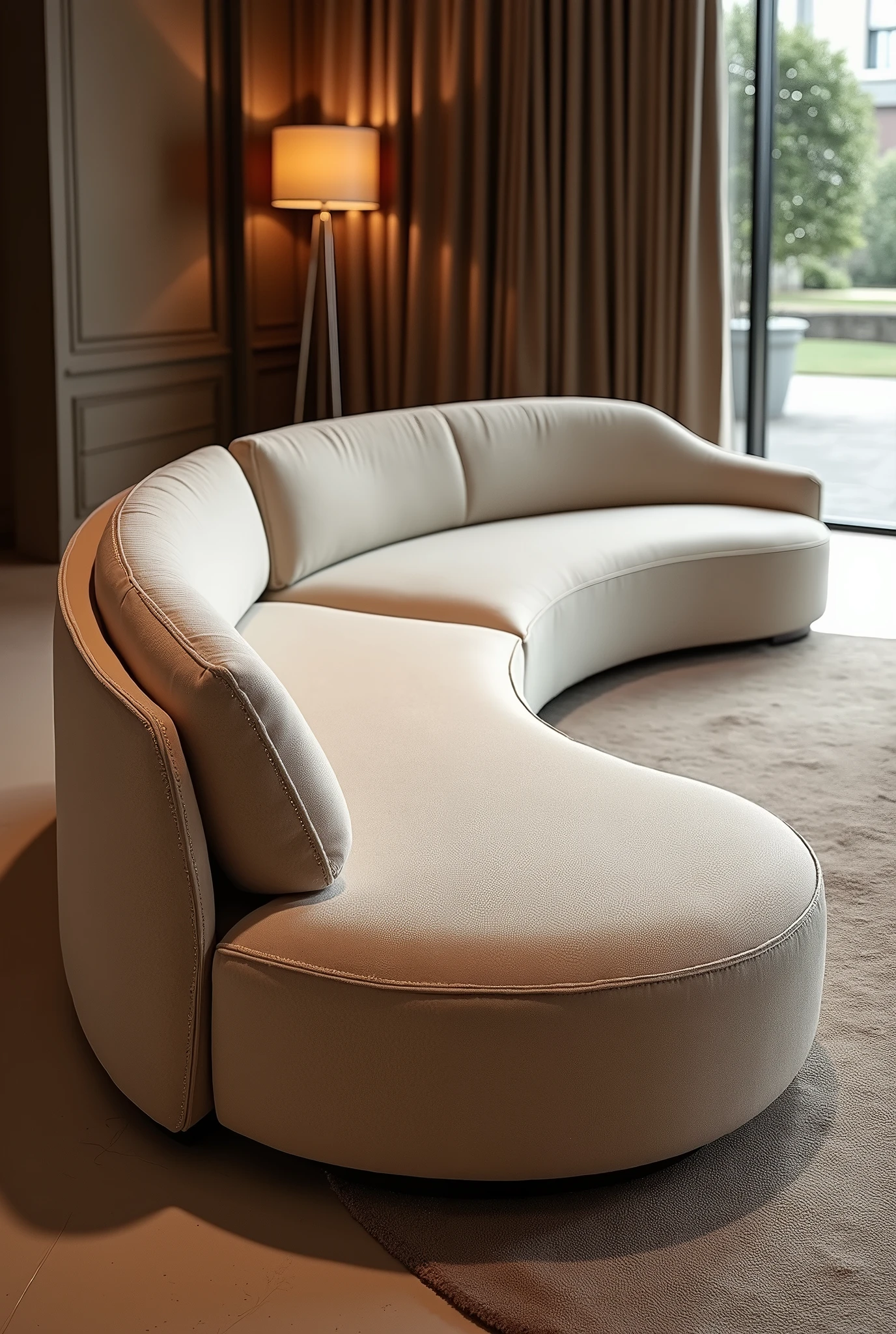 Two side sitting curved large sofa