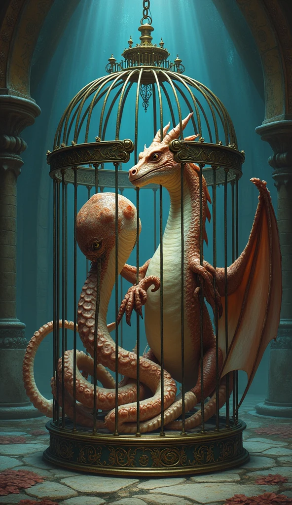 Dragon and octopus in the same cage









